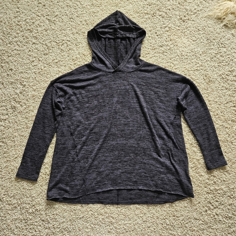 American Eagle soft and sexy navy marled hooded long sleeve shirt
